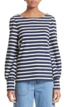 Women's Marc Jacobs Reverse Breton Stripe Bell Sleeve Top - Blue