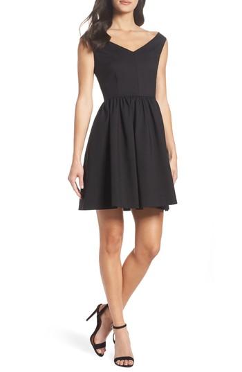 Women's French Connection Glass Fit & Flare Dress - Black