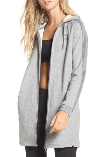 Women's Puma Front Zip Hoodie - Grey