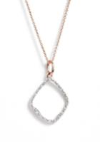 Women's Monica Vinader Riva Hoop Diamond Pave Pendant Necklace