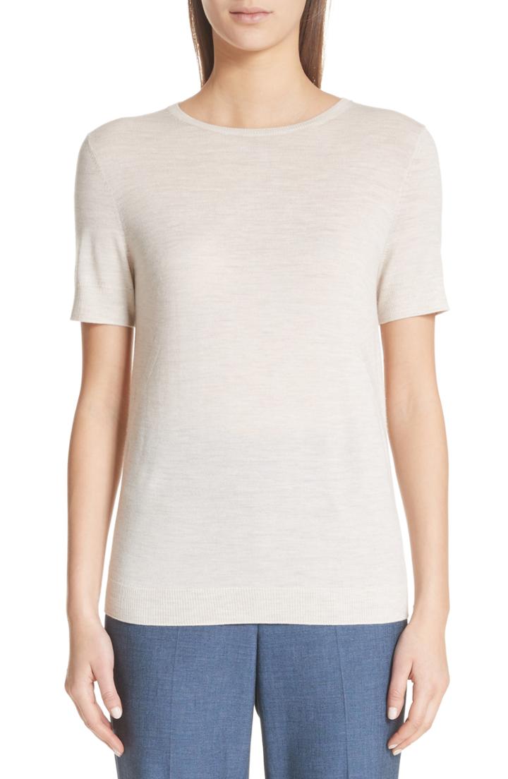 Women's St. John Collection Jersey Knit Sweater - Beige