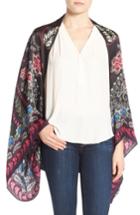 Women's Ted Baker London Treasured Trinkets Silk Cape Scarf, Size - Black