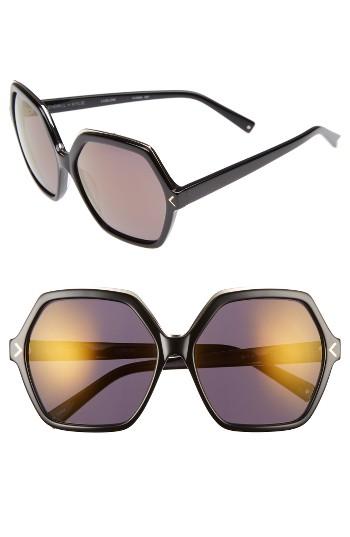 Women's Kendall + Kylie Ludlow 58mm Sunglasses - Shiny Black/ Shiny Gold