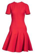 Women's Valentino Crepe A-line Dress - Red