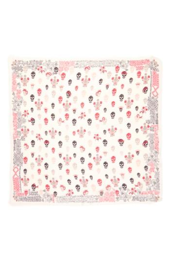 Women's Alexander Mcqueen Heraldic Skull Scarf, Size - Ivory