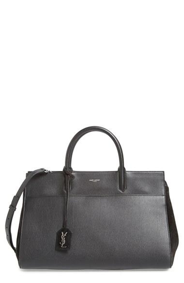 Saint Laurent 'medium Rive Gauche' Grained Leather Satchel -