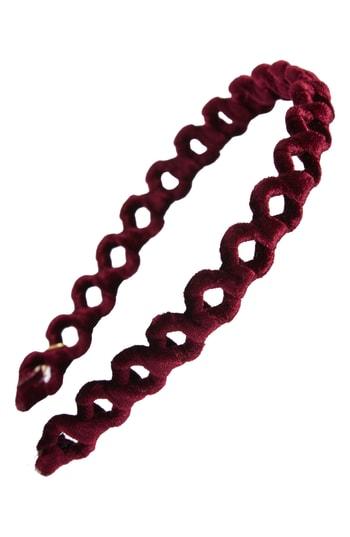 Tasha Velvet Cutout Headband, Size - Burgundy