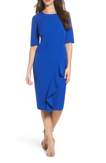 Women's Maggy London Ruffle Crepe Sheath Dress