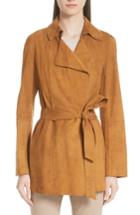 Women's Lafayette 148 New York Hadley Suede Jacket - Brown