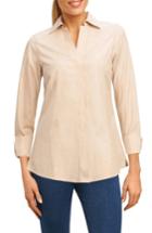 Women's Foxcroft Fitted Non-iron Shirt - Beige