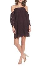 Women's Cupcakes And Cashmere Adalira Off The Shoulder Lace Dress - Burgundy