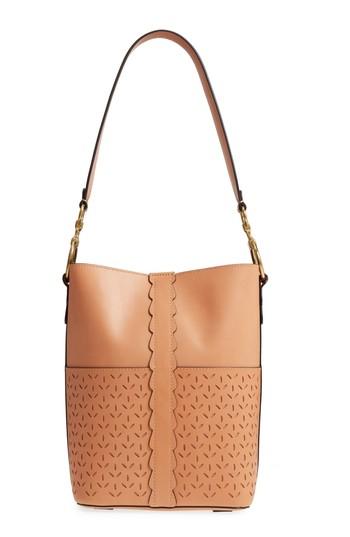 Frye Ilana Perforated Leather Bucket Hobo - Brown