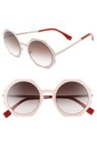 Women's Fendi 51mm Retro Octagon Sunglasses - Pink