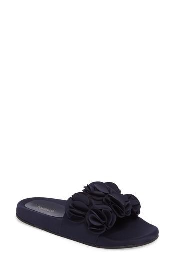 Women's Topshop Hewitt Ruffle Slide Sandal .5us / 36eu - Blue