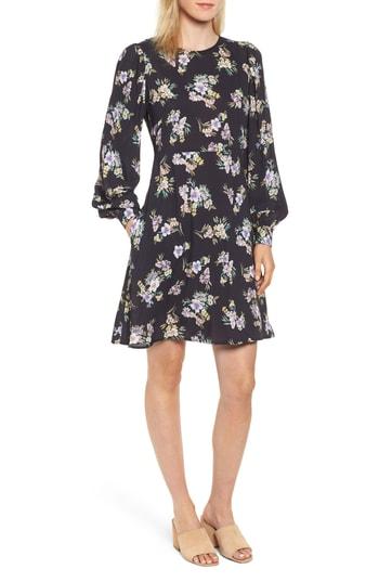 Women's Velvet By Graham & Spencer Floral Blouson Sleeve Dress - Blue
