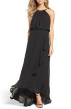 Women's Eliza J Chiffon Ruffle Gown - Black