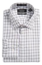 Men's Nordstrom Men's Shop Smartcare(tm) Extra Trim Fit Plaid Dress Shirt .5 - 32/33 - Brown