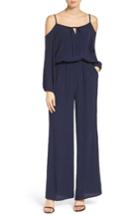 Women's Fraiche By J Cold Shoulder Crepe Jumpsuit - Blue