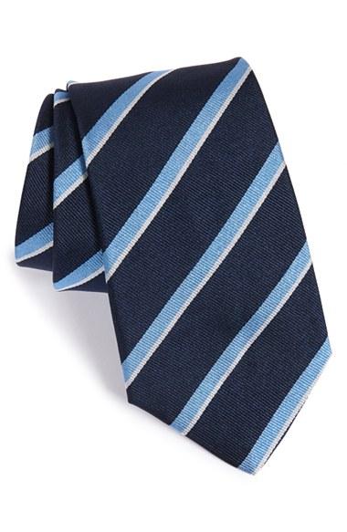 Men's Gitman Stripe Silk Tie, Size X-long - Blue