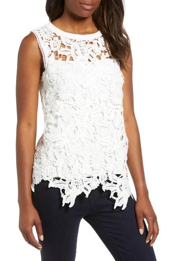 Women's Everleigh Lace Front Sleeveless Top - White