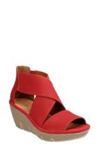 Women's Clarks Clarene Glamor Wedge Sandal M - Red