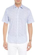 Men's Tailorbyrd Ash Regular Fit Golf Print Sport Shirt - Blue