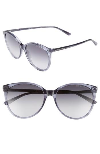 Women's Bottega Veneta 55mm Cat Eye Sunglasses - Grey