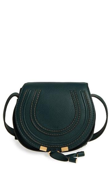 Chloe 'mini Marcie' Leather Crossbody Bag - Green