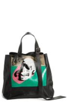 Calvin Klein 205w39nyc Andy Warhol Foundation Skull Leather Tote - Black