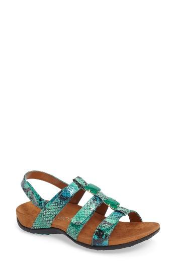 Women's Vionic 'amber With Orthaheel Technology' Adjustable Sandal W - Blue/green