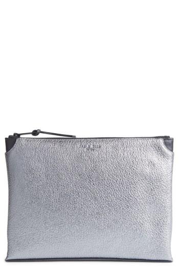 Rag & Bone Medium Buffalo Leather Pouch - Metallic