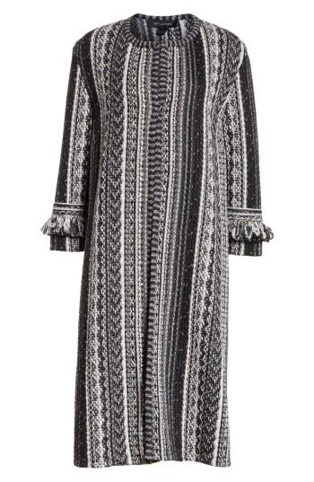 Women's St. John Collection Fringe Ombre Stripe Tweed Knit Jacket - Black
