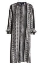 Women's St. John Collection Fringe Ombre Stripe Tweed Knit Jacket - Black