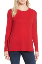 Women's Halogen Side Tie Cashmere Sweater - Red