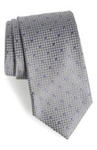 Men's Nordstrom Men's Shop Contrada Dot Silk Tie, Size - Grey