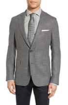 Men's Boss Roan Trim Fit Houndstooth Wool Blend Sport Coat S - Grey