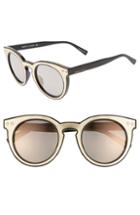 Women's Rebecca Minkoff Patti1 49mm Round Sunglasses - Black/ Gold