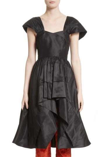 Women's Isa Arfen Ethereal High/low Silk Taffeta Top Us / 8 Uk - Black