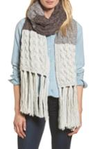 Women's Treasure & Bond Colorblocked Fringe Scarf, Size - Grey