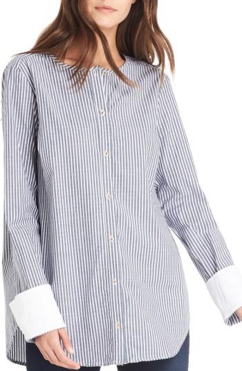 Women's Michael Stars Contrast Cuff Shirt