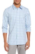 Men's Nordstrom Men's Shop Trim Fit Washed Check Workwear Shirt - Blue