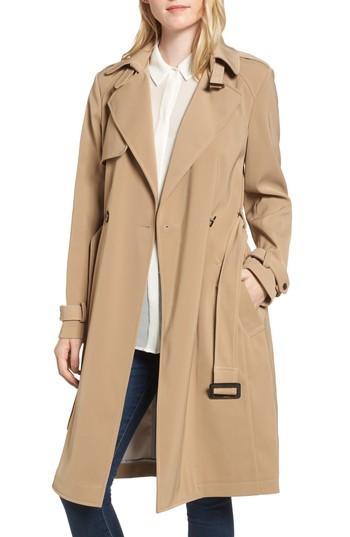 Women's Dkny French Twill Water Resistant Trench Coat - Beige