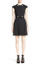Women's Versace Collection Button Detail Pleated Dress