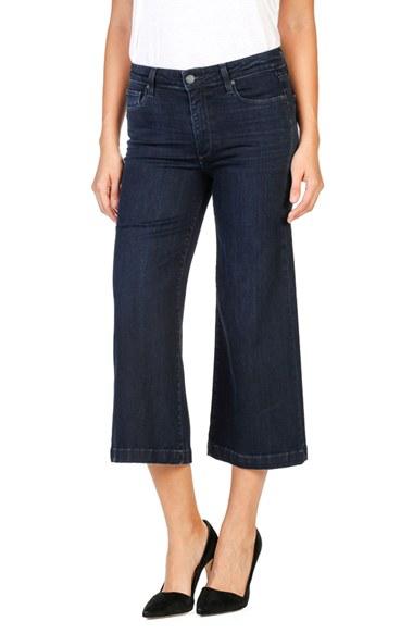 Women's Paige Legacy - Lori Crop Wide Leg Jeans - Black