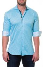 Men's Maceoo Wall Street Slim Fit Slub Pique Sport Shirt (m) - Blue