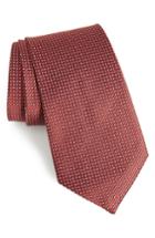 Men's Ermengildo Zegna Herringbone Silk Tie, Size - Red