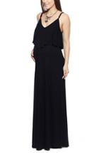 Women's Imanimo Maxi Ruffle Maternity Dress - Black