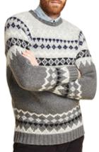 Men's Barbour Wetheral Fair Isle Crewneck Fit Sweater, Size Medium - Grey