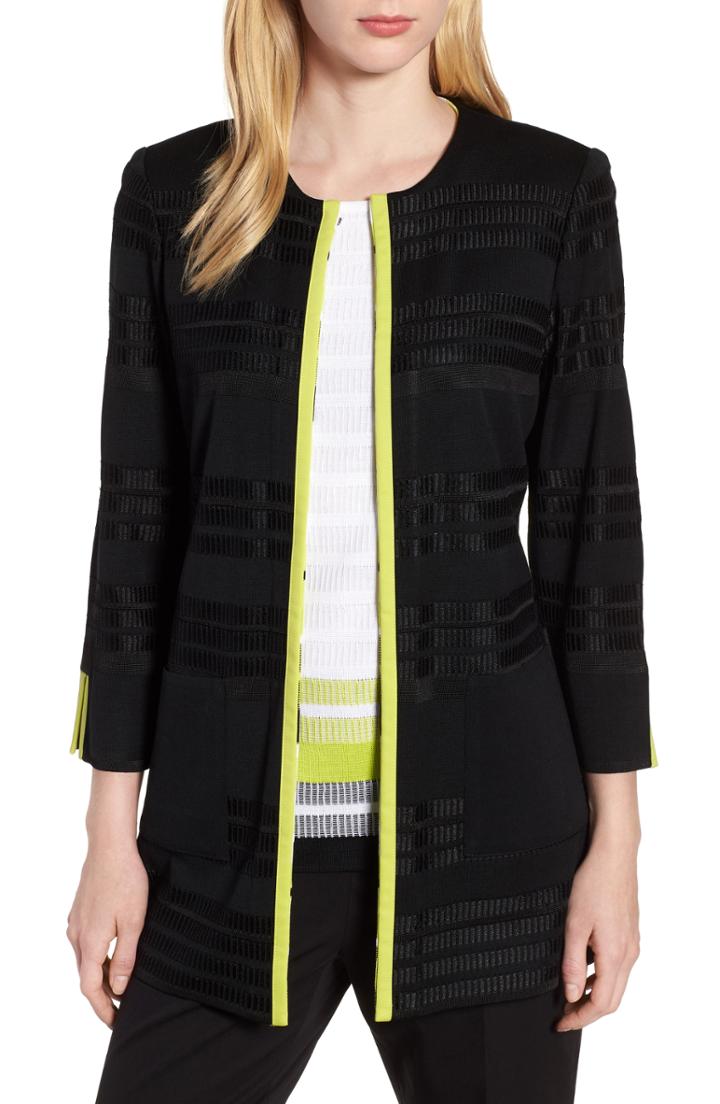 Women's Ming Wang Long Jacquard Knit Jacket