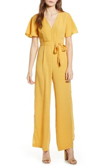 Women's Leith Tie Front Jumpsuit - Yellow